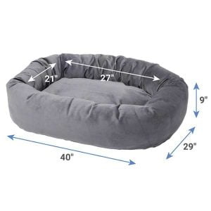 Frisco Velvet Round Bolster Dog Bed w/Removable Cover